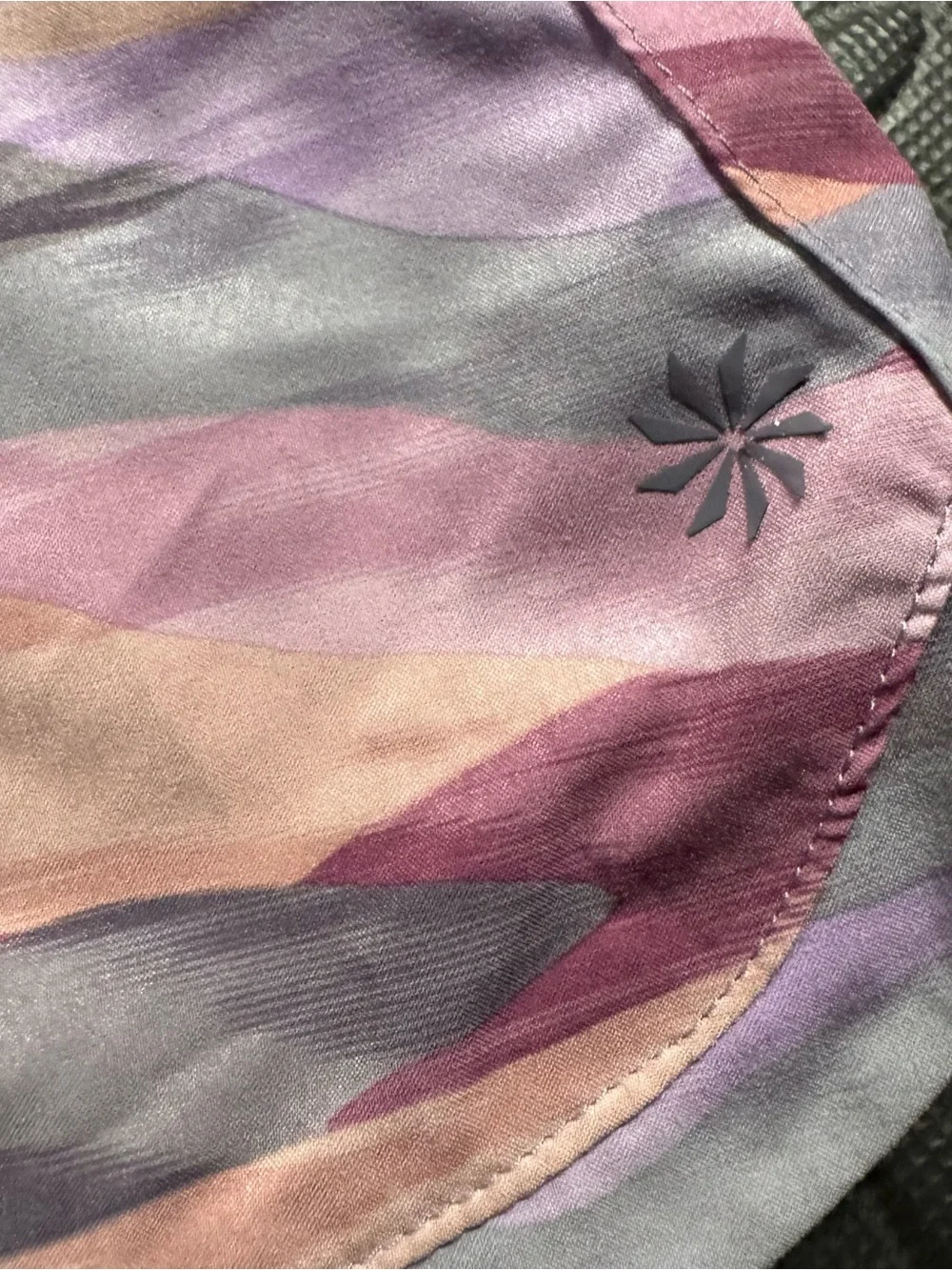 Athleta Girl Athletic Running Shorts Pink Purple Abstract Print Size Large 12